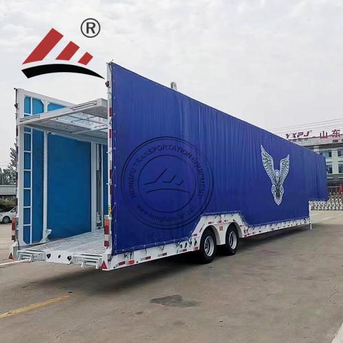 2 axles covered curtain side car carrier semi trailer 